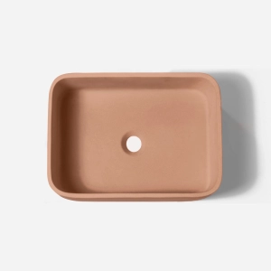 Cuba de Banheiro Concreto Apoio Retangular 42 cm (Tessa Pêssego)