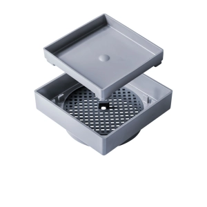 Ralo Oculto Invis&iacute;vel 10x10 cm com Tela (Platina)