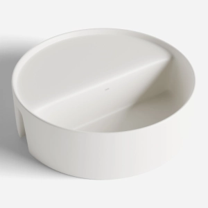 Bandeja Lateral Redonda Solid Surface para Banheiras (Skadi Branca)