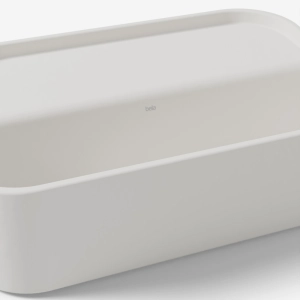 Bandeja Lateral Retangular Solid Surface para Banheiras (Skadi Branca)