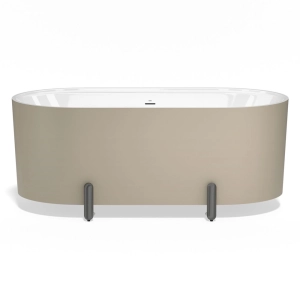 Banheira de Imers&atilde;o 150cm Mainz Bege Fosca com P&eacute;s Grafite Fosco