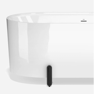 Banheira de Imersão 150cm Mainz Branca com Pés Preto Fosco