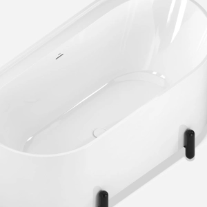 Banheira de Imersão 150cm Mainz Branca com Pés Preto Fosco