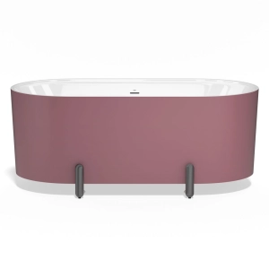 Banheira de Imers&atilde;o 150cm Mainz Marsala Fosca com P&eacute;s Grafite Fosco