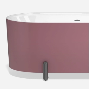 Banheira de Imers&atilde;o 150cm Mainz Marsala Fosca com P&eacute;s Grafite Fosco