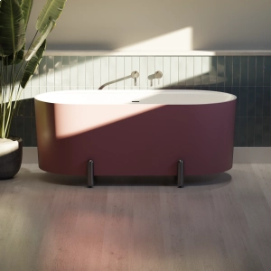 Banheira de Imers&atilde;o 150cm Mainz Marsala Fosca com P&eacute;s Grafite Fosco