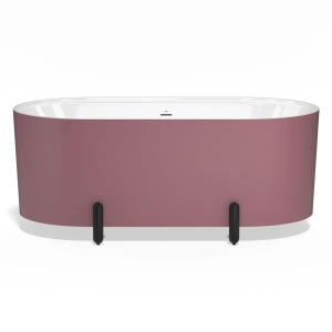 Banheira de Imers&atilde;o 150cm Mainz Marsala Fosca com P&eacute;s Preto Fosco