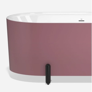 Banheira de Imers&atilde;o 150cm Mainz Marsala Fosca com P&eacute;s Preto Fosco