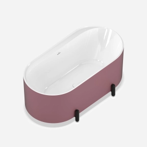 Banheira de Imers&atilde;o 150cm Mainz Marsala Fosca com P&eacute;s Preto Fosco