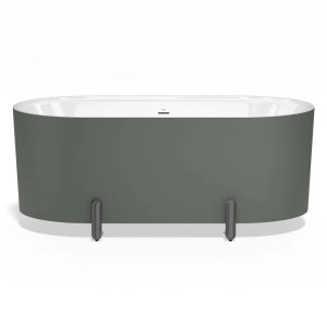 Banheira de Imers&atilde;o 150cm Mainz Verde Fosca com P&eacute;s Grafite Fosco