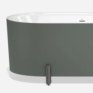 Banheira de Imers&atilde;o 150cm Mainz Verde Fosca com P&eacute;s Grafite Fosco