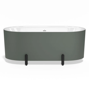 Banheira de Imers&atilde;o 150cm Mainz Verde Fosca com P&eacute;s Preto Fosco