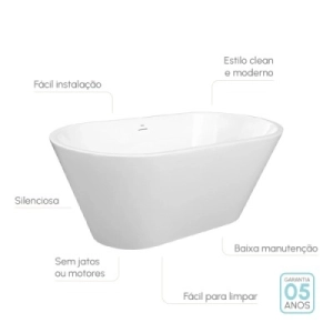 Banheira de Imersão Acrílica 148 cm (Essen Branca) - Outlet