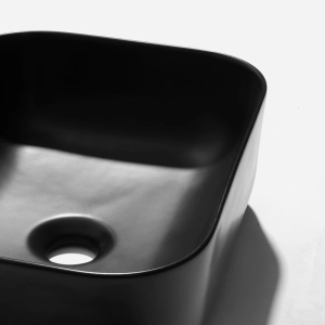 Cuba de Banheiro Louça Apoio Retangular 40 cm (Maia Preta)