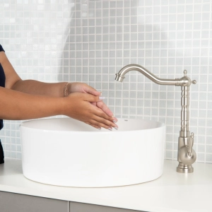 Torneira Monocomando Retr&ocirc; Alta para Banheiro (Douro N&iacute;quel Fosca)