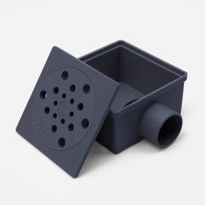 Ralo Seco Sifonado com Fecho 10x10 cm (Cinza)