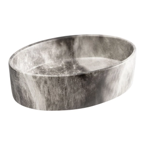 Cuba de Banheiro Lou&ccedil;a Apoio Oval 50 cm (Spezia M&aacute;rmore Grigio)