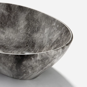 Cuba de Banheiro Lou&ccedil;a Apoio Oval 41 cm (Bari M&aacute;rmore Grigio)