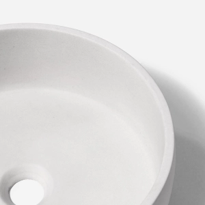 Cuba de Banheiro Concreto Apoio Redonda 35 cm (Small Off White)