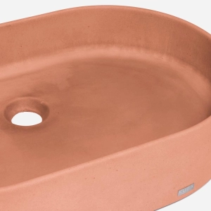 Cuba de Banheiro Concreto Apoio Elipse 55 cm (Lotus Salmão)