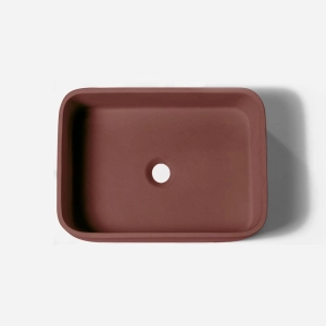 Cuba de Banheiro Concreto Apoio Retangular 42 cm (Tessa Terracota)