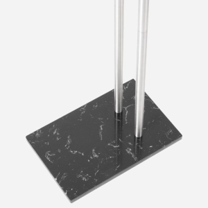 Toalheiro de Piso em Inox com Base de M&aacute;rmore (Rizzi Escovado)