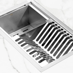 Escorredor Embutido Calha Molhada Inox 26x41 cm (Escovado)