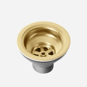 Válvula Inox para Cuba Cozinha 4 1/2" com Tampa (Ouro Fosca)