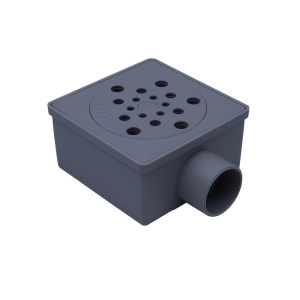 Ralo Seco Sifonado com Fecho 10x10 cm (Cinza)