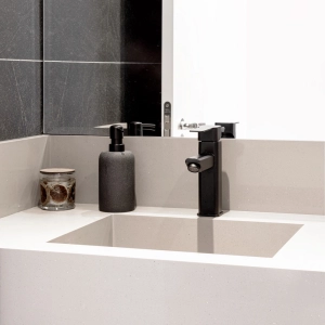 Torneira Monocomando Baixa para Banheiro Inox (Adda Preta Fosca)