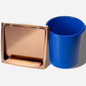 Lixeira Embutida de Cozinha Inox Quadrada 5 Litros (Rosé Gold Fosca) - Outlet Produto Lixeira Embutida de Cozinha Inox Quadrada 5 Litros (Rosé Gold Fosca) - Outlet