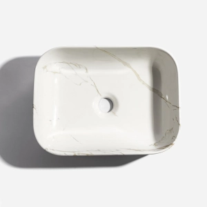 Cuba de Banheiro Louça Apoio Retangular 40 cm (Maia Mármore Carrara)