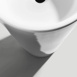 Cuba de Banheiro Lou&ccedil;a Piso Redonda 40 cm (Ravenna Branca)