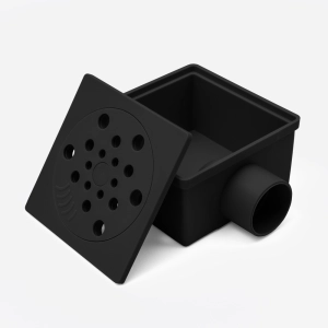 Ralo Seco Sifonado com Fecho 10x10 cm (Preto)