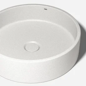 Produto Cuba de Banheiro Concreto Apoio Redonda 39 cm (Oso Granilite Polar)