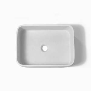 Cuba de Banheiro Concreto Apoio Retangular 42 cm (Tessa Off White)