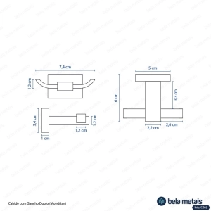 Cabide com Gancho Duplo (Mondrian Rosé Gold)