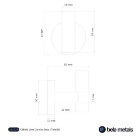 Cabide com Gancho Inox (Tarsila Escovado) - Outlet Produto Cabide com Gancho Inox (Tarsila Escovado) - Outlet