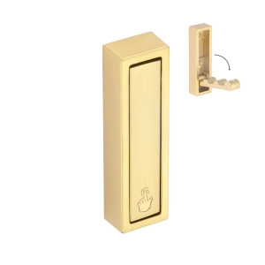 Cabide com Gancho Retr&aacute;til de Parede Zamac (Brooklin Ouro Fosco)