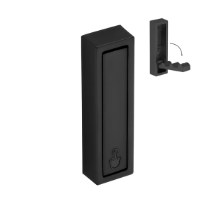 Cabide com Gancho Retr&aacute;til de Parede Zamac (Brooklin Preto Fosco)