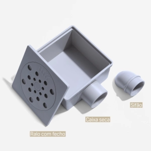 Ralo Seco Sifonado com Fecho 10x10 cm (Platina)