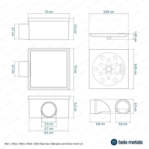 Ralo Seco Sifonado com Fecho 10x10 cm (Branco)