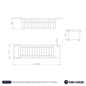 Cesto Escorredor Ajustável de Inox para Cubas (Umi Cromado)
