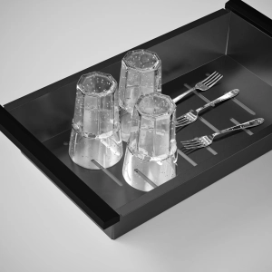 Cesto Escorredor Inox para Cuba Workstation 41x23 cm (Preto Fosco)