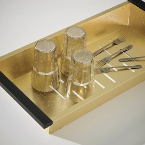 Cesto Escorredor Inox para Cuba Workstation 45x23 cm (Ouro Fosco)