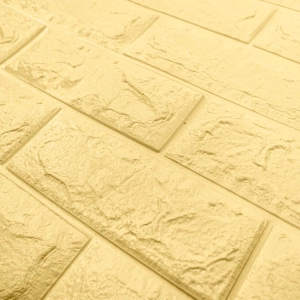 Painel 3D Tijolo Adesivo 70x77x0,6 cm (Amarelo) - Outlet