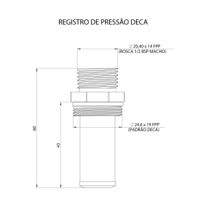 Conversor Registro Deca 3/4" para Ponto de Água 1/2"