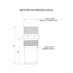 Conversor Registro Docol 1/2" para Ponto de &Aacute;gua 1/2"