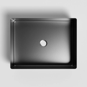 Cuba de Banheiro Apoio Inox Retangular 47x36 cm (Lhasa Grafite Fosca)