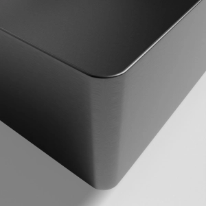 Cuba de Banheiro Apoio Inox Retangular 47x36 cm (Lhasa Grafite Fosca)